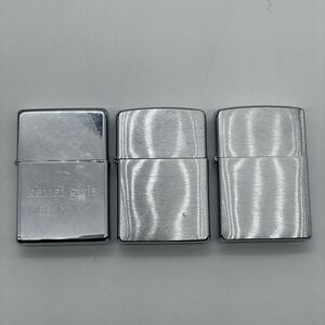 Lot of 3 Zippo 2005 2006 2007 Lighters Different Finish 1 Engraved Vintage Used